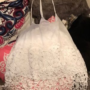 White mesh/lace tank top